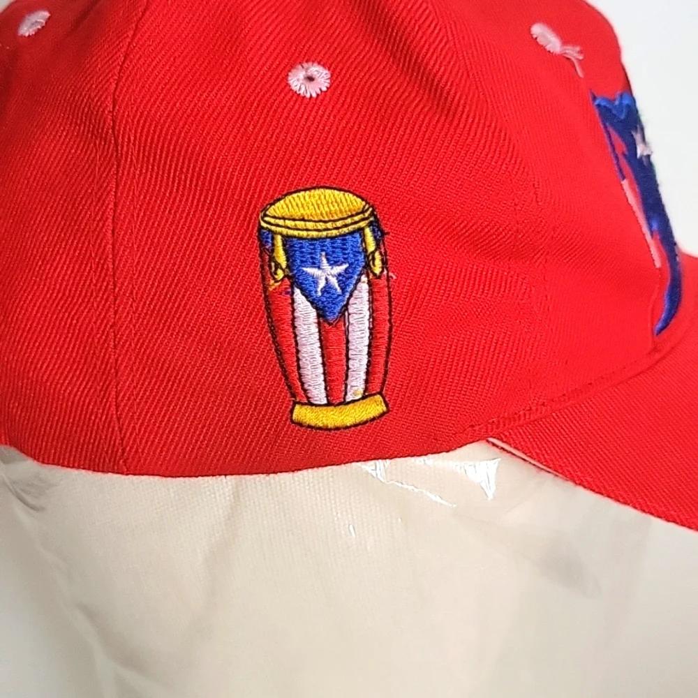 Puerto Rico PR Red Embroider Baseball Cap Hat Adjustable - Picture 4 of 6